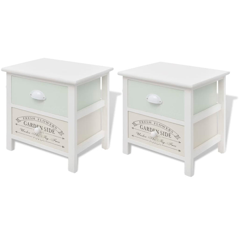vidaXL French Bedside Cabinets 2 pcs Wood