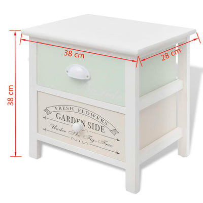 vidaXL French Bedside Cabinets 2 pcs Wood