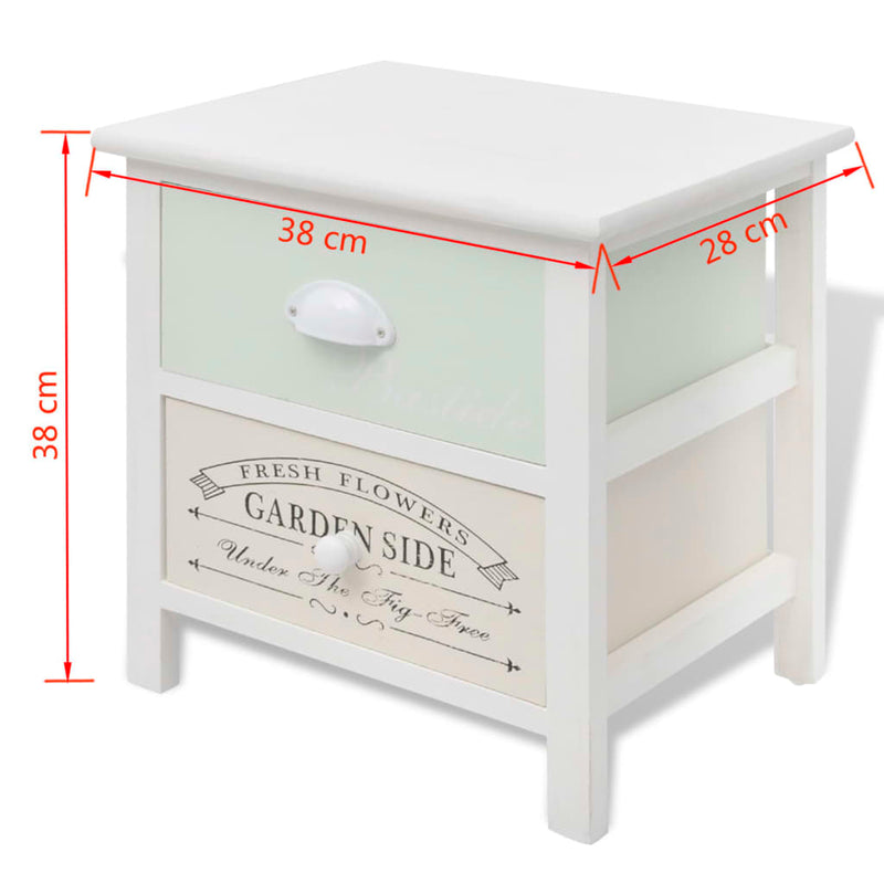 vidaXL French Bedside Cabinets 2 pcs Wood