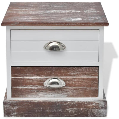 vidaXL Bedside Cabinet Brown and White