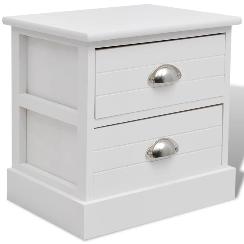 vidaXL French Bedside Cabinet White