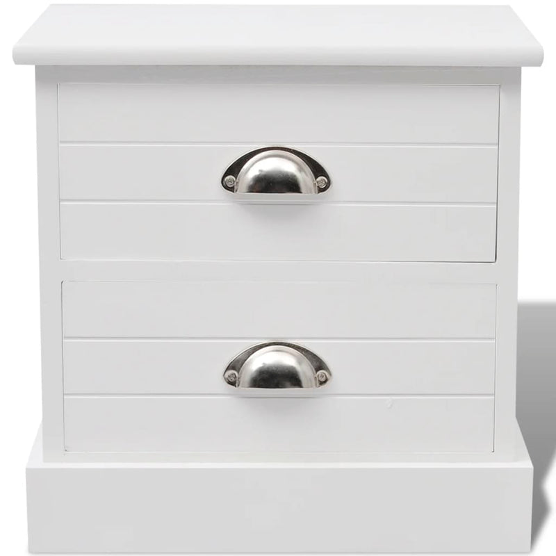 vidaXL French Bedside Cabinet White