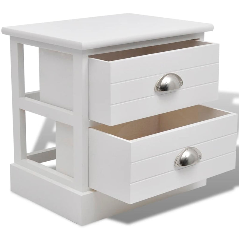 vidaXL French Bedside Cabinet White