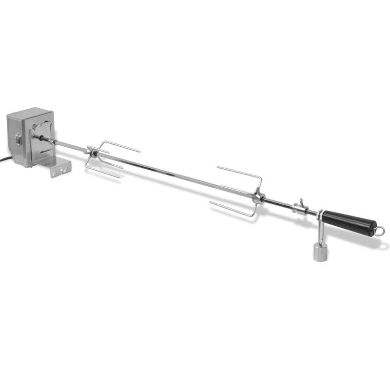 vidaXL BBQ Rotisserie Spit with Motor Steel 1200 mm