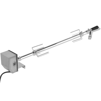 vidaXL BBQ Rotisserie Spit with Motor Steel 1200 mm