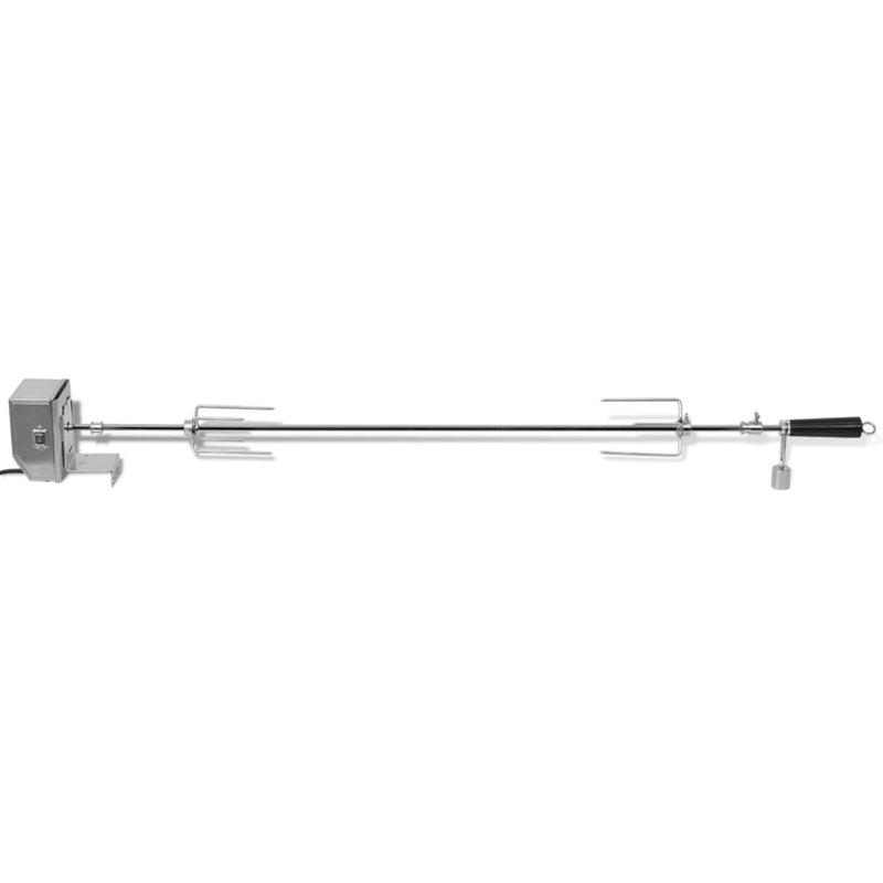 vidaXL BBQ Rotisserie Spit with Motor Steel 1200 mm