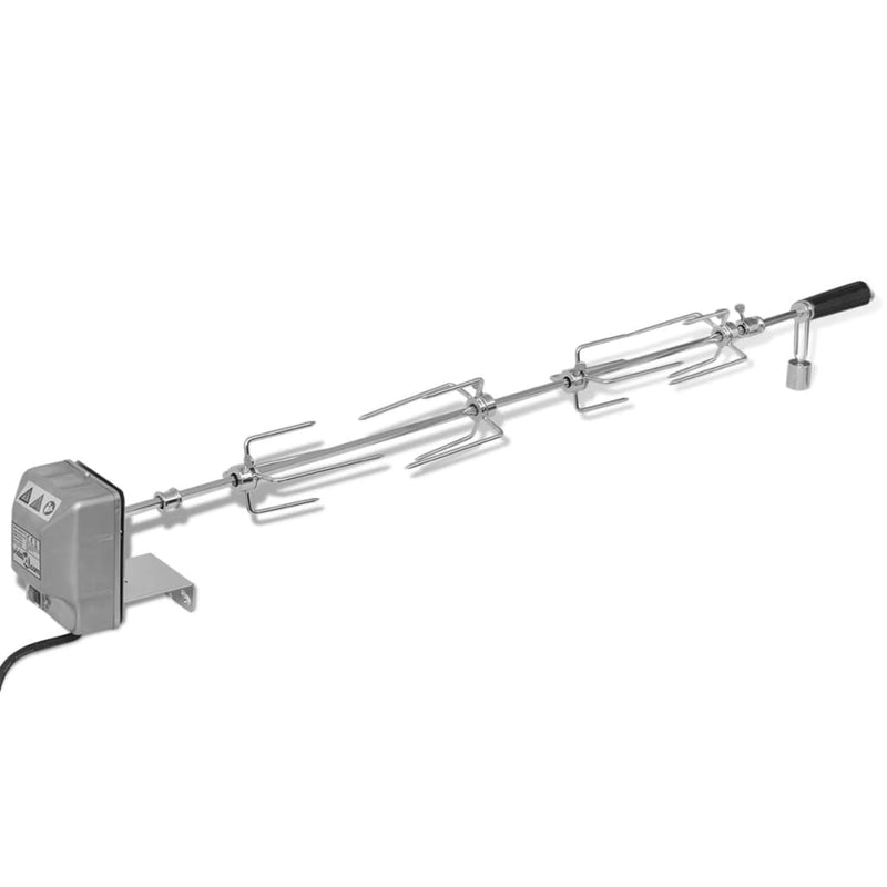 vidaXL BBQ Rotisserie Spit with Motor Steel 1200 mm
