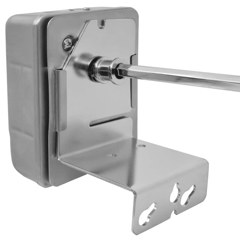 vidaXL BBQ Rotisserie Spit with Motor Steel 1200 mm