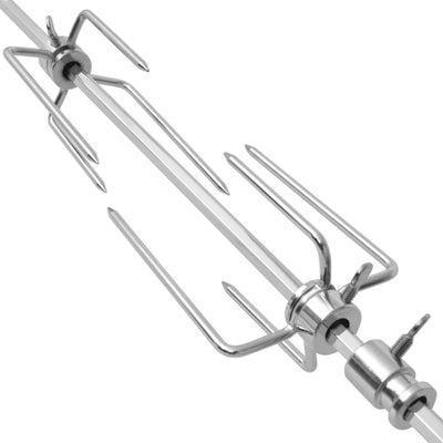 vidaXL BBQ Rotisserie Spit with Motor Steel 1200 mm