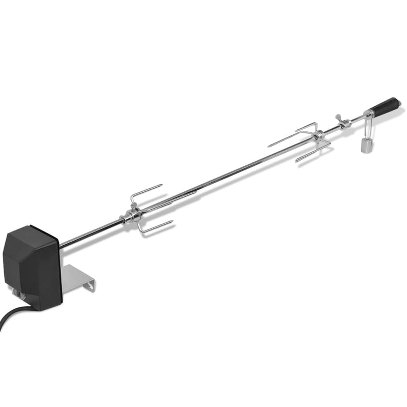 vidaXL BBQ Rotisserie Spit with Motor Steel 1200 mm