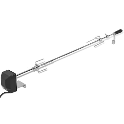 vidaXL BBQ Rotisserie Spit with Motor Steel 1200 mm