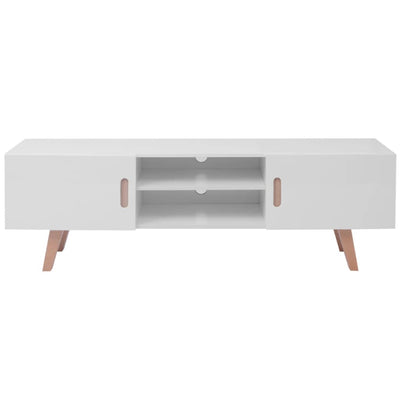 vidaXL TV Stand MDF 150x35x48.5 cm High Gloss White