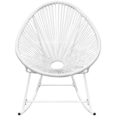 vidaXL Outdoor Rocking Chair Black Poly Rattan