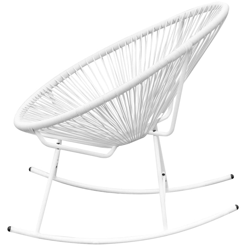 vidaXL Outdoor Rocking Chair Black Poly Rattan