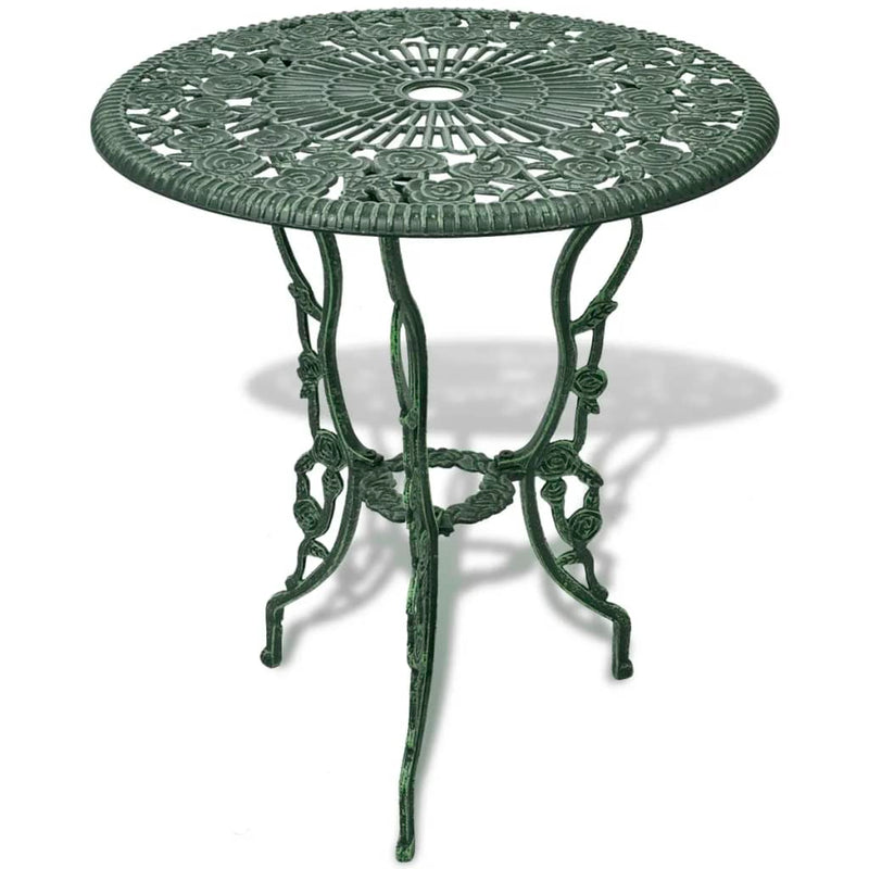 vidaXL 3 Piece Bistro Set Cast Aluminium Green