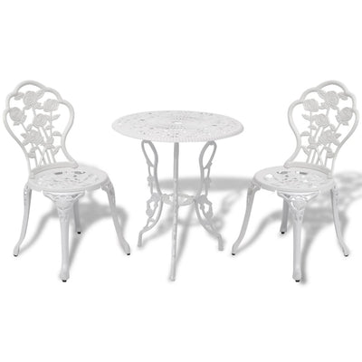 vidaXL 3 Piece Bistro Set Cast Aluminium Green