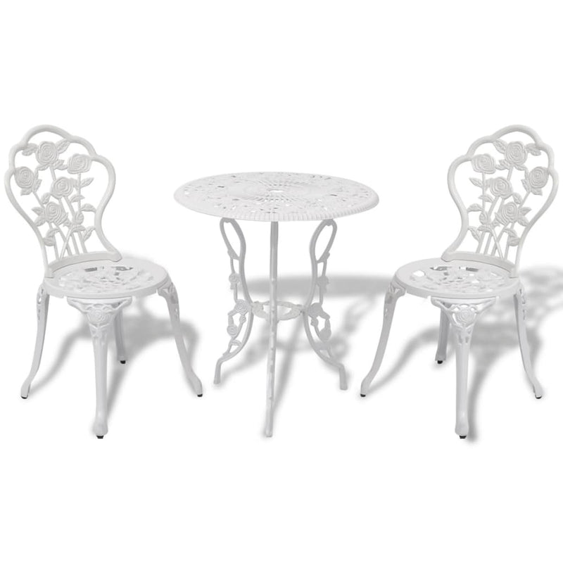 vidaXL 3 Piece Bistro Set Cast Aluminium Green