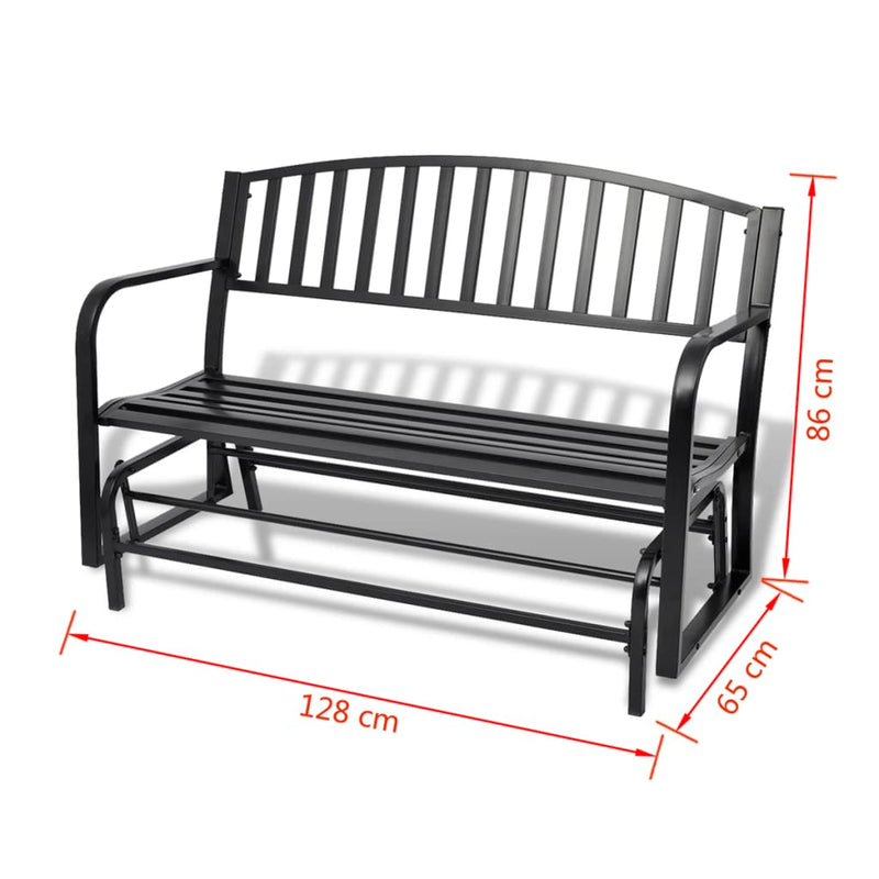 vidaXL Swing Bench Black Steel