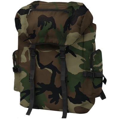 vidaXL Army-Style Backpack 65 L Black