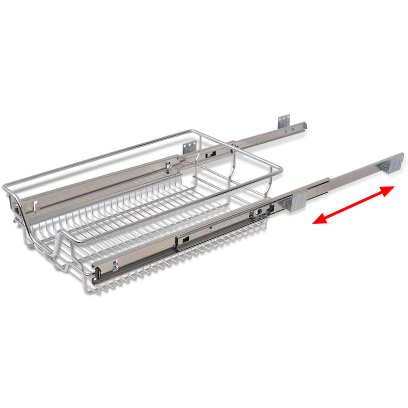 vidaXL Pull-Out Wire Baskets 2 pcs Silver 400 mm