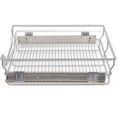 vidaXL Pull-Out Wire Baskets 2 pcs Silver 600 mm