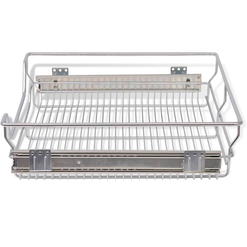 vidaXL Pull-Out Wire Baskets 2 pcs Silver 600 mm