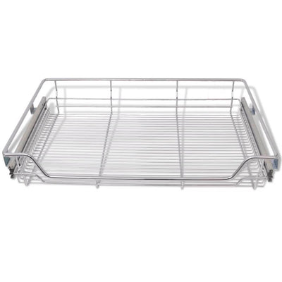 vidaXL Pull-Out Wire Baskets 2 pcs Silver 800 mm
