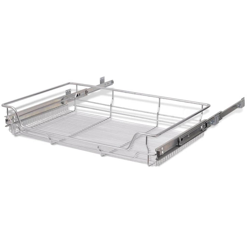 vidaXL Pull-Out Wire Baskets 2 pcs Silver 800 mm