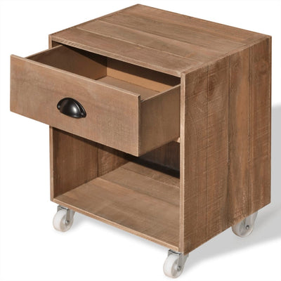 vidaXL Nightstand Brown Solid Wood