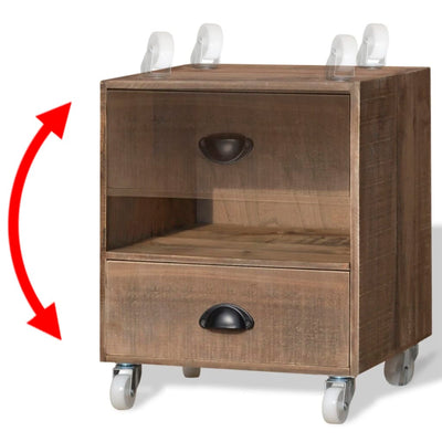 vidaXL Nightstand 2 pcs Brown Solid Wood
