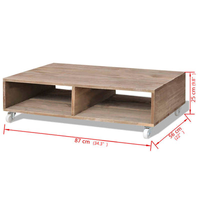 vidaXL Coffee Table Brown Solid Wood
