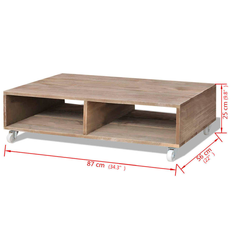 vidaXL Coffee Table Brown Solid Wood