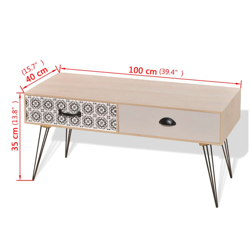 vidaXL TV Side Table 100x40x35 cm Brown