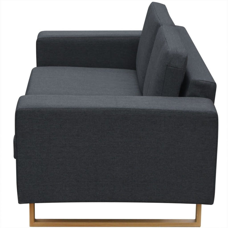 vidaXL 2-Seater Sofa Fabric Dark Grey