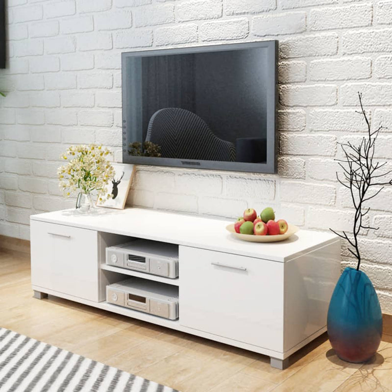 vidaXL TV Cabinet High-Gloss Black 140x40.5x35 cm