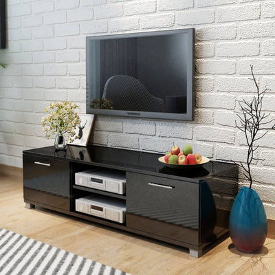 vidaXL TV Cabinet High-Gloss Black 140x40.5x35 cm