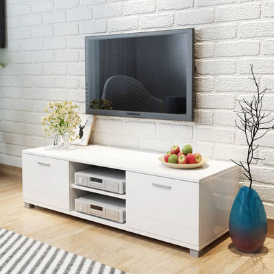 vidaXL TV Cabinet High-Gloss Black 140x40.5x35 cm