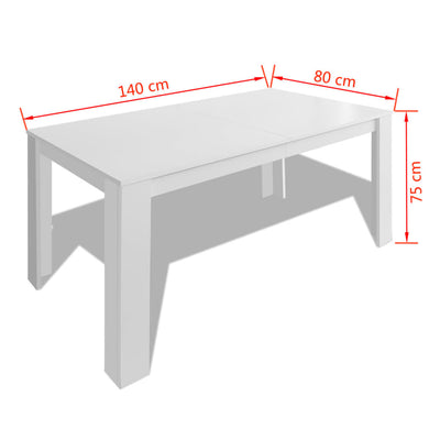 vidaXL Dining Table 140x80x75 cm Oak