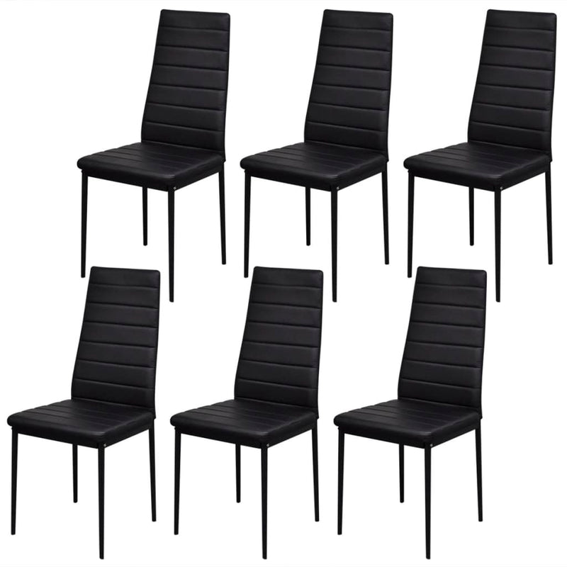 vidaXL Seven Piece Dining Table Set Black