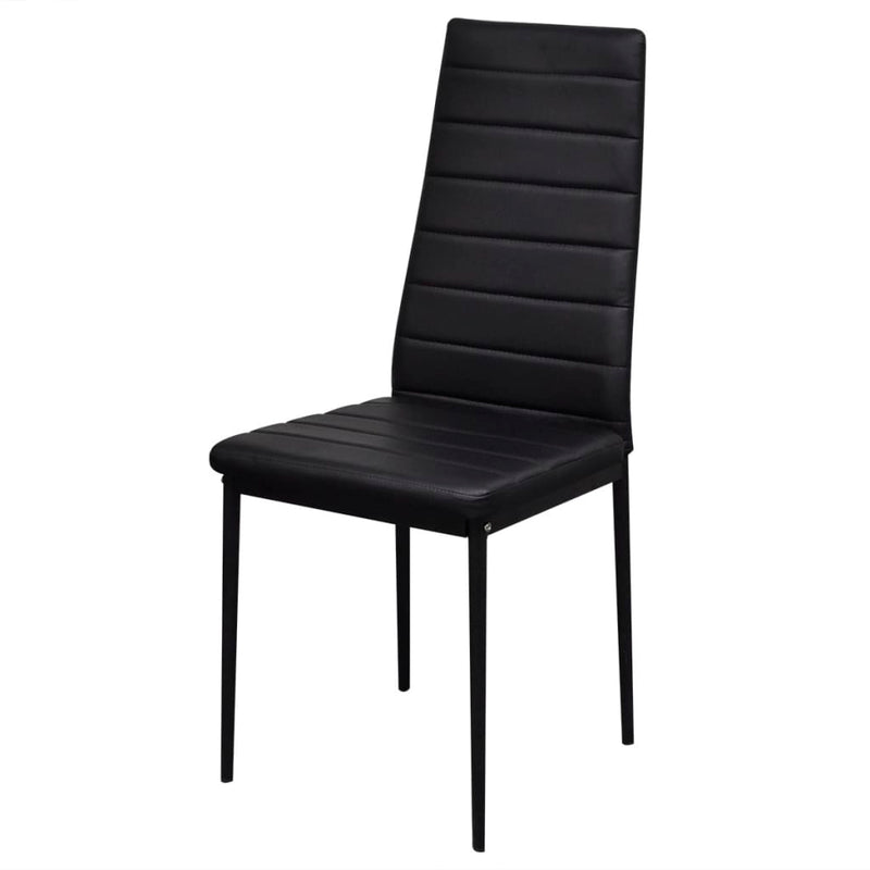 vidaXL Seven Piece Dining Table Set Black