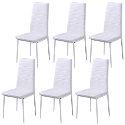 vidaXL Seven Piece Dining Table Set Black and White