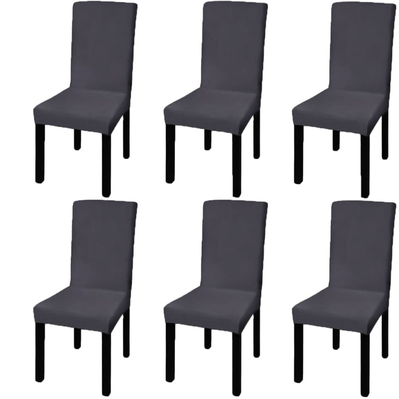 vidaXL Straight Stretchable Chair Cover 6 pcs Anthracite