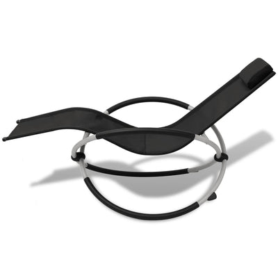 vidaXL Outdoor Geometrical Sun Lounger Steel Black and Grey