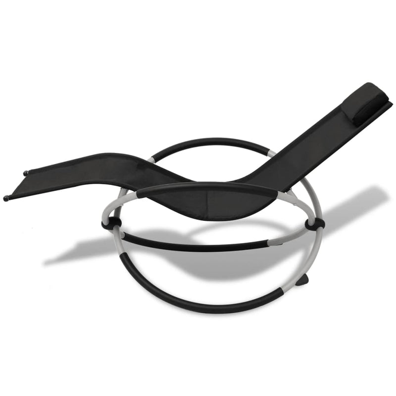 vidaXL Outdoor Geometrical Sun Lounger Steel Black and Grey