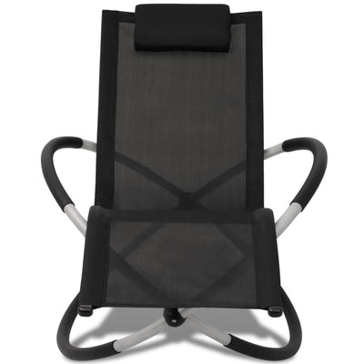 vidaXL Outdoor Geometrical Sun Lounger Steel Black and Grey