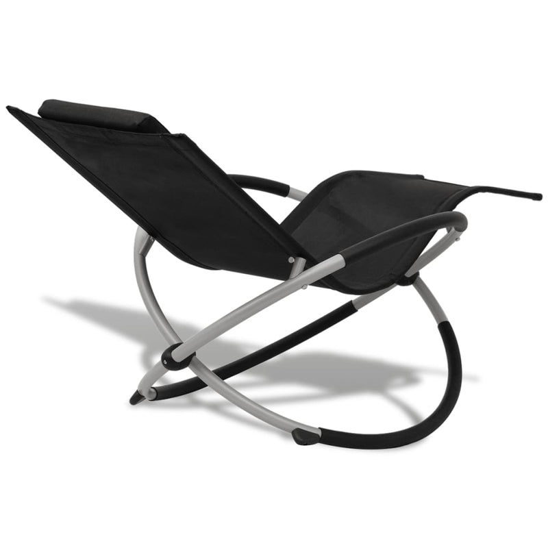 vidaXL Outdoor Geometrical Sun Lounger Steel Black and Grey