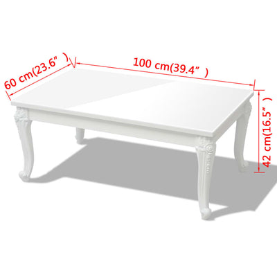 vidaXL Coffee Table 80x80x42 cm High Gloss White