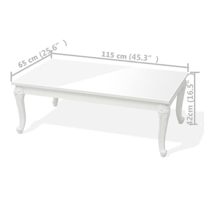 vidaXL Coffee Table 80x80x42 cm High Gloss White