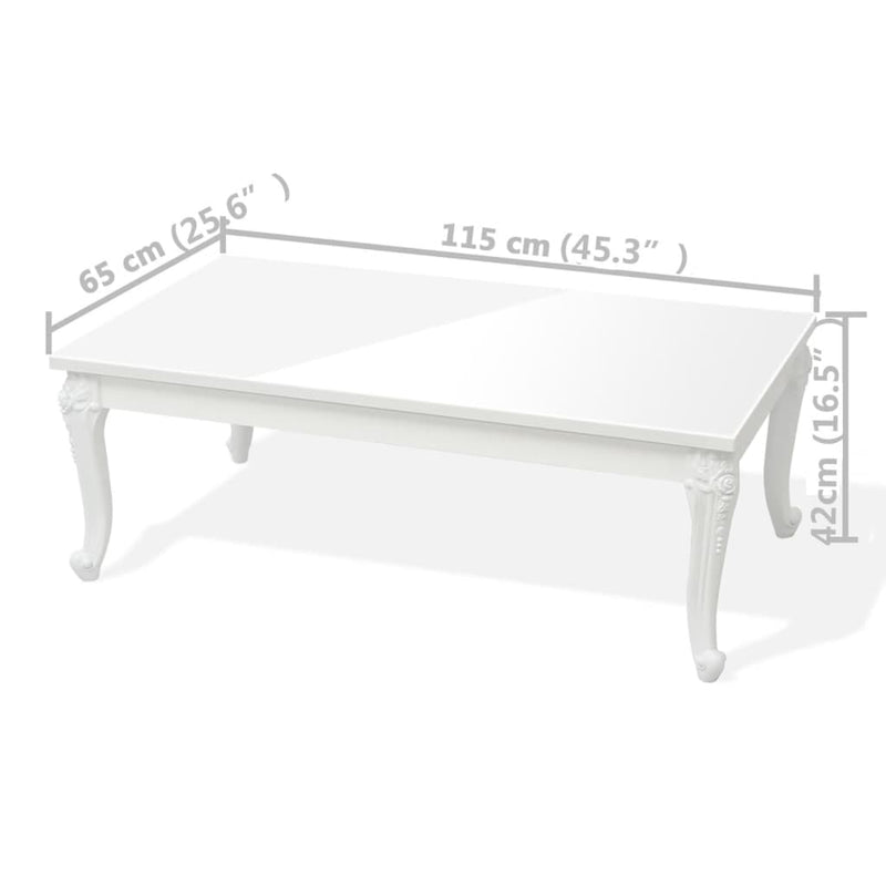 vidaXL Coffee Table 80x80x42 cm High Gloss White