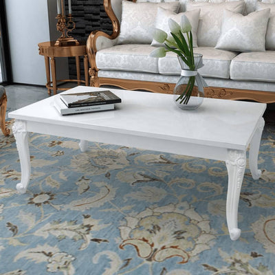 vidaXL Coffee Table 80x80x42 cm High Gloss White